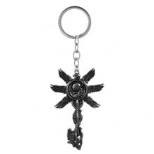 1pc Black Vintage Eagle Baby Pattern Angel Wings Keychain Backpack Handbag Pendant Evil Resident Men Bag Accessories Gift