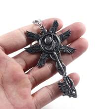 1pc Black Vintage Eagle Baby Pattern Angel Wings Keychain Backpack Handbag Pendant Evil Resident Men Bag Accessories Gift