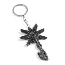 1pc Black Vintage Eagle Baby Pattern Angel Wings Keychain Backpack Handbag Pendant Evil Resident Men Bag Accessories Gift