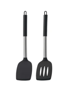 2 Packs Silicone Solid Spatula, Non-Stick Slotted Kitchen Spatula, High Temperature Resistant Cooking Utensils, Ideal Cooking Utensils For Cooking Fish, Eggs, Pancakes - Multicolor - View 12