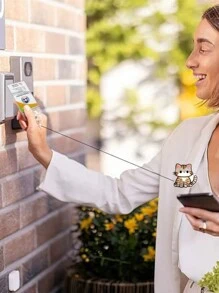 徽章夹伸缩夹可爱徽章卷轴夹伸缩夹可爱搞笑ID夹徽章卷轴伸缩适用于护士（可爱猫咪）、学校用品、返校 - 彩色 - 查看 8