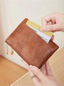 Minimalist Short Women's Wallet Three-Layer Card Holder With Double Zipper Large Capacity ID Card Holder Credit Card Holder Money Bag