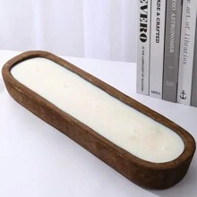 1 Peça Vela Perfumada de Cera de Soja com Múltiplas Pavios, Fragrância Fresca, Formato Assimétrico Único com Decoração Glitter, em Recipiente de Madeira Rústica, para Decoração Doméstica, Adereços de Fotografia, Fragrância Interna, Eid Mubarak, Temporada de Casamento, Dia das Mães, Formatura, Halloween, Ação de Graças, Outono, Festivais, Natal, Inverno, Feriados, Aniversário, Presentes de Casamento