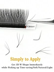 CoMango 12 hàng mi giả cong LU/M YY 3D 4D 5D hình chữ W, làm thủ công, mềm mại, nhẹ, tự nhiên, dạng chùm mi xòe bồng bềnh, mi giả từng sợi. - LU(M) - Xem 4