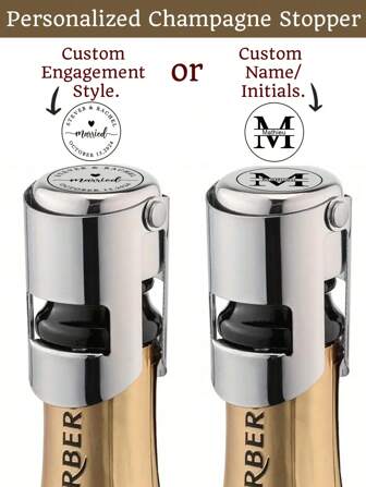 Personalized Champagne Stoppers With Stainless Steel Champagne Bottle Stopper With Silicone Reusable Champagne Cork, Custom Engagement Bottle Stopper, Saver Suitable For Champagne, Cava, Prosecco, Sparkling Wine, Silvery Stopper, Engraved Wedding Bottle Stopper, Anniversary Gift, Engagement Gift, Wedding Gift, Housewarming Gift., Brunch-Ready, For Valentine's Day, For Housewarming, Ornamental, Custom, Tea Room, Home, Garden, Office, For Anniversaries, For Valentine's Day, For Housewarming,Personal Items