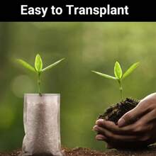 50/100/200 unidades Bolsas de vivero de semillas, bolsas de cultivo no tejidas, macetas de semillero de tela, suministros para el hogar y el jardín, bolsas de vivero de plántulas para trasplante de suelo, suministros de producción agrícola 8x10 cm