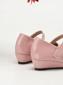 Girls' Fashion Versatile Wedge Heel Party Shoes, Suitable For School, Gatherings, Vacation - Pink - View 3