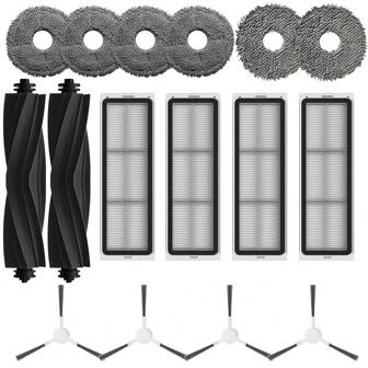 Pack Of 16 Accessories For Dreame L10s/ L10 Ultra/ L10 Prime/ X20+ Robot Vacuum Cleaner Replacement Parts Accessory Set With 6 Mop Mop Pads 2 Main Brushes 4 Filters 4 Side Brush