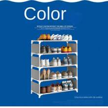 Zapatero extraíble marca Tumey con zapateros de 4 5 6 y 7 niveles, estructura de acero y conexiones de plástico para guardar y guardar zapatos - Gris - Ver 6