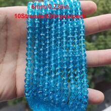 Al por mayor 10 hebras / 830+ piezas Cuentas de cristal brillante de 6 mm / Cuentas para vacaciones / Cuentas de cristal de estilo austriaco / Cuentas de cristal facetadas / Cuentas de cristal de forma redonda de colores para pulseras / collares / tobillos / aretes Haciendo joyas / Cuentas sueltas DIY / Cuentas espaciadoras de cristal / Decoración de boda / Decoración del árbol de Navidad / Decoración navideña / Decoración de la habitación