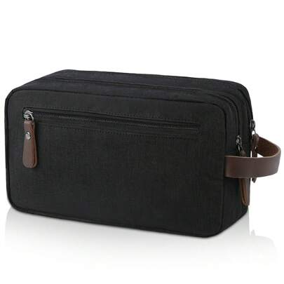 NEWHEY Toiletry Bag Oxford Cloth Toiletry Bag For Men And Women Portable Travel Shaving Dopp Kit Water-Resistant Cosmetic Bag Travel Organizer Storage For Accessories Wallet Purses Black Bag Travel Essentials Holiday Essentials Bags Summer Back To School The Sporty Life Men Wallet Gifts For Men Christmas Gifts