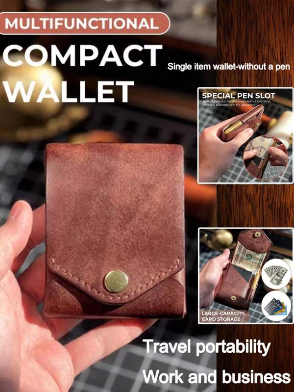 Mini carteira magnética vintage para moedas, porta-cartões multifuncional de cor sólida, item de inverno mais vendido da moda