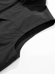 Áo vest câu cá ngoài trời nhiều túi cổ đứng đơn sắc cho nam, mùa xuân và mùa hè - màu đen - Xem 3