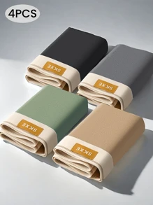 4pcs/Set Men Underwear Boxer Briefs Breathable U Convex BoxerShorts Comfortable Loose Male Underpants Sexy Trunks - Multicolor - View 1