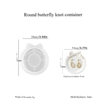 1 Set Of 4pcs European Style Silicone Tray With Lace, Bow Decor Storage Dish, INS Silicone Mold, Plate Holder Desk Organizer - Bow Ornament Mold - View 12