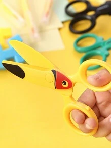 1 件剪刀卡通塑料刀儿童 DIY 纸手工艺术办公室学校学生用刀、鳄鱼巨嘴鸟海豚、返校礼物