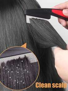 2pcs Dandruff Comb, Stainless Steel Fine Tooth Comb, Scalp Psoriasis Brush, Dandruff Brush, Head Lice Comb, Multi-Function Hair Brush For Scalp Massage, Suitable For Men, Women, And Children