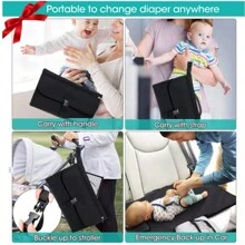 Colchoneta cambiador portátil, estación de cambio de pañales de viaje extraíble con bolsillo para toallitas, gran regalo para baby shower de recién nacidos, niñas y niños pequeños