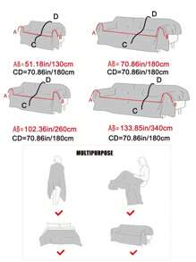 1pc Linen Sofa Throw Cover, Simple Style Dust Cover Anti-Cat Scratch Sofa Blanket, Ins Aesthetic