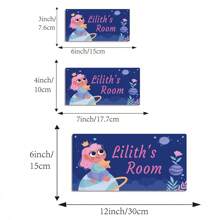 1Pc No Lanyard Cute Cartoon Princess Customized Name Wall Hanging Sign For Home Art Decor Personalized Art Plaque Bedroom Decor,A Gift For A Girl
