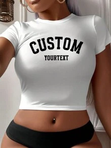 Personalized Shirt Gift For Girlfriend/Wife, Custom Women T-Shirt - Add Your Own Photos/Text (Family Photo/Selfie/Motto/Slogan) To Design Your Custom Printed T-Shirt, Thanksgiving, Carnival, Christmas Personalized Small Shirt, Y2K Crop Top Shirt, Logo |Business |Wedding Gift |Party Outfit |Birthday Gift |Halloween Costume |Christmas Outfit Stylish,Fashion,Capsule Wardrobe,Men Basic/Street Style Ideal Gifts For Him Boyfriend,Family,Friends For Birthdays,For Vacation/Holiday,For School/Competition,For Sports/Climbing