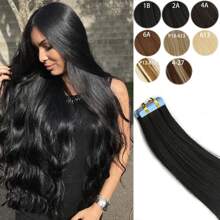 10 piezas de extensiones de cabello postizas para mujeres, 24 pulgadas de cabello sintético Kanekalon liso, no se destiñen, sin costuras e invisibles para todo tipo de cabello, 10 piezas/paquete, 35g