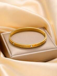 Fashionable Stainless Steel Four-Leaf Clover Women Bracelet, Floral Design Suitable For Daily Wear And Gift