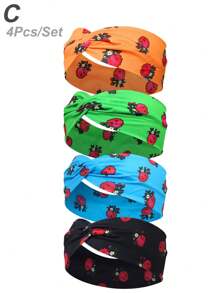 1pc/3pcs/4pcs/6pcs Rose Print Criss-Cross Fashion Headband, Versatile Daily Wear Hair Accessory For Women Fashion Hair Band - Multicolor - View 9
