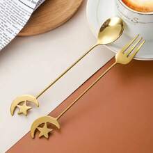 2 قطعة/4 قطع من مناول الحلوى والمثلجات والفواكه على شكل هلال من الفولاذ المقاوم للصدأ - مثالي للاستخدام في المنزل أو المطبخ أو المطاعم، هدية