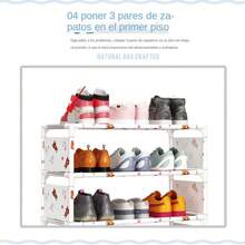 Zapatero extraíble marca Tumey con zapateros de 4 5 6 y 7 niveles, estructura de acero y conexiones de plástico para guardar y guardar zapatos - Gris - Ver 11