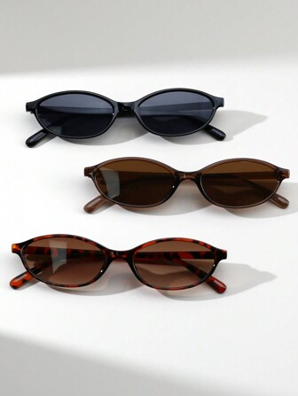 1 Stück Damen Katzenaugen Skinny Retro Vielseitiger Street Style Modebrille, geeignet für Partys, Zusammenkünfte, Preppy Style für den Schulanfang in ovaler Form