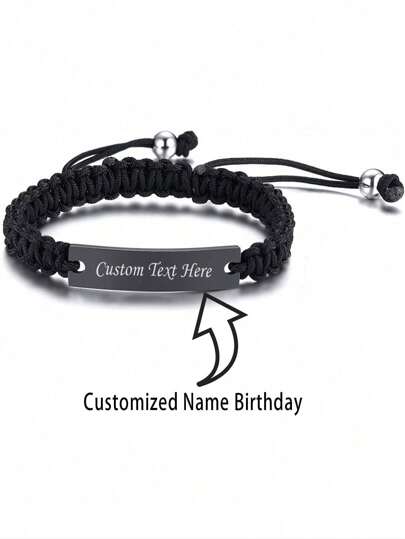 Name Quote Personalized Bracelet, Men's And Women'sCustomized Friendship Couple Gift Jewelry HandmadeBraided Rope Bracelet Anniversary Christmas Giftback ToSchool Winter Gift Ldeas Boy Gir Valentine's Day
