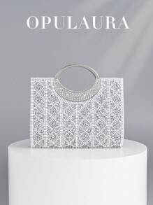 Borsa clutch da donna OpulAura scintillante, decorata con cristalli e strass, borsetta da sera di lusso brillante, accessorio per abiti da sera, feste, matrimoni e compleanni, un regalo