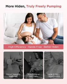 Silent And Lightweight Hands-Free Electric Breast Pump, Leak-Proof Upgrade, 3 Modes And 12 Settings, With 17/19/21/27mm Flanges, Ideal As A Gift (2 Pack - White). - White - View 6