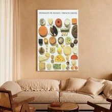 Aesthetic Poster Wall Poster Food Poster The Kitchen Posters FRENCH CHEESE Canvas Painting Posters And Prints Wall Art Pictures For Living Room Bedroom Decor Canvas Art Poster And Wall Art Picture Pri - Multicolor - View 2