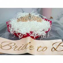3 pièces Décorations pour enterrement de vie de jeune fille, couronne de douche de mariée, écharpe "Future mariée" et voile pour femmes. Cadeaux d'enterrement de vie de jeune fille, fournitures d'enterrement de vie de jeune fille, cadeaux, faveurs