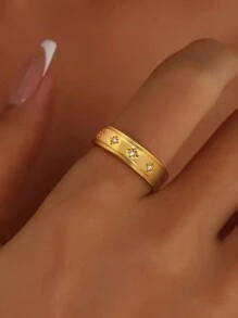 1pc Retro French Style Round Zirconia Ring Ladies Jewelry For Women 925 Sterling Silver Simple Finger Ring Fine Jewelry For Girls Birthday Prom Party Gifts