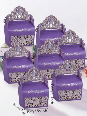 10 件/包优雅皇冠礼盒，适用于生日派对、节日、婚礼装饰和回礼