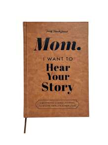 1pc Mom, Dad, I Want To Hear Your Stories: A Mother And Father's Guided Journal To Share Their Lives And Love - Leatherbound Hardcover With Ribbon Bookmark,School Supplies,Back To School