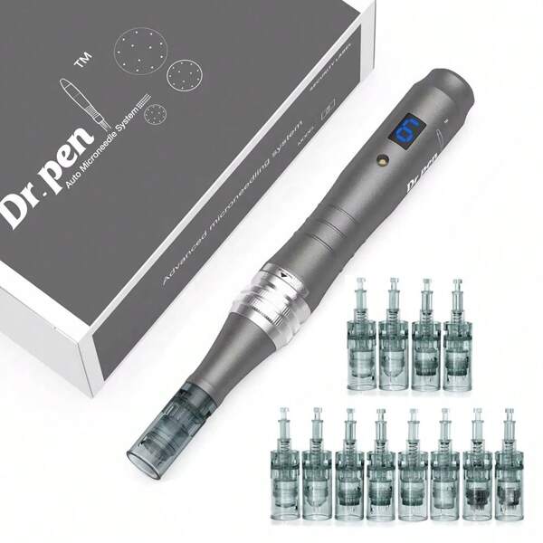 Dr. Pen Ultima M8 Professional Derma Pen With 12 Pcs 11/16/24/36/42/Nano Cartridges