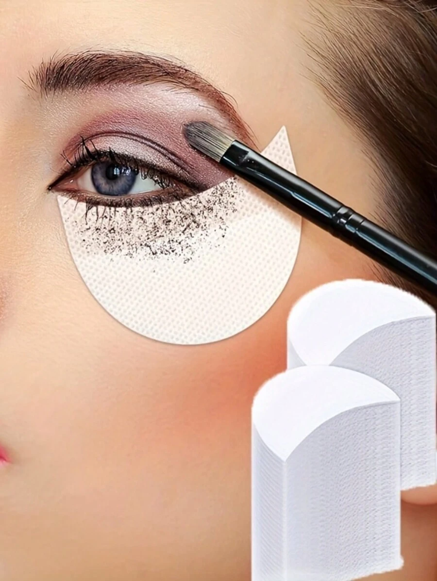 50 眼部化妆保护垫 医用无纺布 强力自粘眼影垫 无酒精保护垫 眼部黑色和唇彩化妆品 - 彩色 - 查看 1