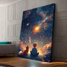 Galaxy Night Canvas Art, Modern Style Poster, Suitable For Home, Office, And Cafe Wall Decor
