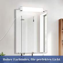 ZMH LED Mirror Light Bathroom - Mirror Lamp With Plug Waterproof IP44 10W Neutral White 4000K Make-Up Light Bathroom Light Modern Wall Lamp 37CM Chrome Bathroom Lamp For Kitchen Bathroom Cabinet - 查看 5