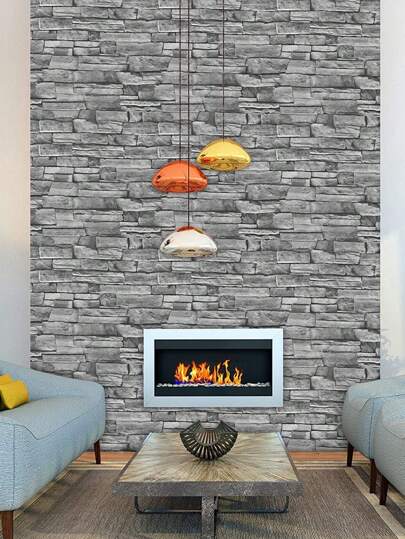 1pc 3d Realistic Bricks Stones Wallpaper Home ation Sticker Peel Stick Self Adhesive Paper Cabinets, Tables, Chairs Room Background,Renovation Stickers Wand Panels,Wall Paper, Wallpapers, Items Refresh Your Home,Rama view 5