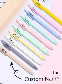 1/2/5/10/20pcs Custom Engraving Color Ballpoint Pens, Back To School Supplies For Kids, Personalized Pens Ballpoint With Name, Personalized Wedding Pen, 14.4cm/5.66in, Pink/White/Mint Green/Sky Blue/Light Blue/Yellow/Light Yellow/Light Purple/Purple/Skin Color, Customized Couple Pen, Personalized Bridesmaid Pen, Groomsman Pen, Office Decor - Multicolor - View 8