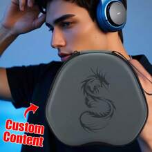 1 PC Personalized Engraved EVA Bluetooth Headset Storage Bag, Suitable For AP Max - With Shockproof, Waterproof And Dustproof Shoulder Straps - Durable Gray Protective Storage Bag