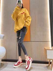 Calzado deportivo casual mujer, Tenis Juveniles con Plataforma para Mujer, Zapatos de Plataforma para Mujer, Zapatos Casual de Plataforma para Mujer, Tenis de Plataforma para Mujer, Tenis de Plataforma con Cordones para Mujer, Zapatos de Plataforma en Negro, Rojo y Caqui, Comodidad y Versatilidad, Estilo Clásico y Moderno, Diseño Elegante, Zapatillas planas y cómodas para caminar. Ideal para uso casual y correr. - Rojo - Ver 9