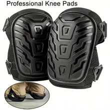 1pair Professional Knee Pads For Work - Heavy Duty Foam Padding Gel Construction Knee Pads With Strong Double Straps – Comfortable Knee Protection For Indoor And Outdoor Use (Knee High) Gym Accessories Knee Support Sports Knee Pads Gym Knee Pads - Black - View 2