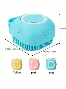 2pcs Pet Bathing Set,Pet Shampoo Brush Pet Bath Brush + Pet Toothbrush, Silicone Massage Rubber Bath Brush, Dog And Cat Bath Massage Glove Brush With Shampoo Reservoir For Dog And Cat Grooming Tools
