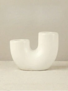 1 peça de suporte de vela de cerâmica romântico estilo minimalista europeu, adequado para suporte de vela de mesa de jantar decorativo, perfeito para presentes de Halloween, Natal e Ano Novo, material cerâmico, instalação de mesa